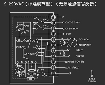 220VAC標(biāo)準(zhǔn)調(diào)節(jié)型<a href='http://iibll.cn/Product/diefa/diandongdiefa/' target='_blank'>電動<a href='http://iibll.cn/Product/diefa/' target='_blank'>蝶閥</a></a>接線圖（