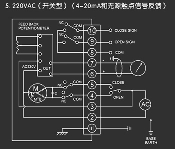 220VAC開關(guān)型<a href='http://iibll.cn/Product/diefa/diandongdiefa/' target='_blank'>電動<a href='http://iibll.cn/Product/diefa/' target='_blank'>蝶閥</a></a>接線圖