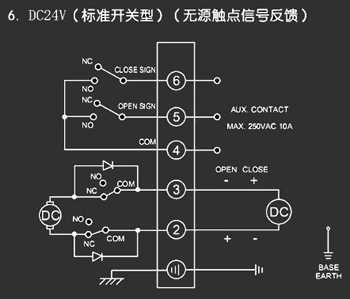 ＤＣ24Ｖ標(biāo)準(zhǔn)開關(guān)型<a href='http://iibll.cn/Product/diefa/diandongdiefa/' target='_blank'>電動<a href='http://iibll.cn/Product/diefa/' target='_blank'>蝶閥</a></a>接線圖